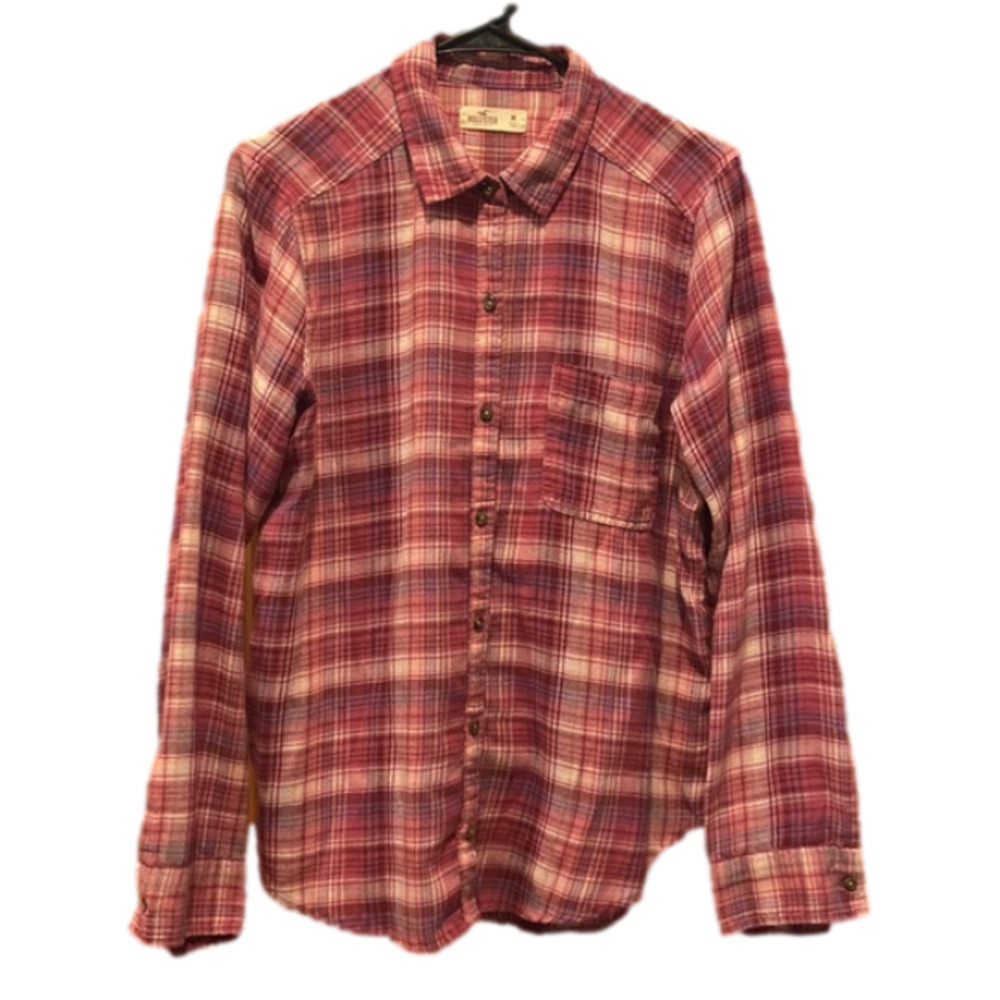 Hollister Junior Girl's Pink Flannel Size Medium